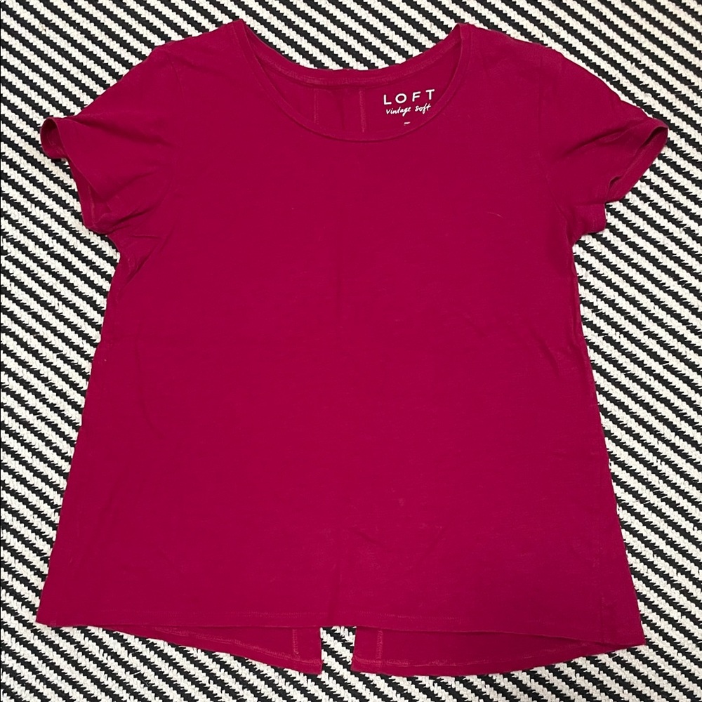 LOFT Berry Short Sleeve Tee